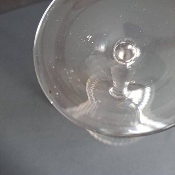 Vintage Clear Ribbed Glass Goblet 8.75" Tall Large Wine Water Stemware Elegant - Picture 6 of 11